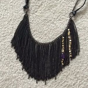 Sexy DIESEL choker, golden accents and amethyst